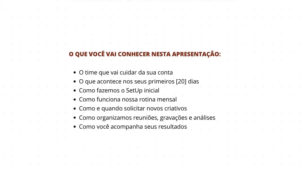 Slide: o que você vai conhecer nesta apresentação
